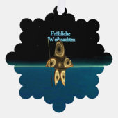 Fröhliche Weihnachten - Fraktal Inuit Hunter Ornament Karte (Vorderseite)