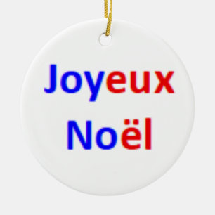 fröhliche Weihnachten Französisch Keramik Ornament