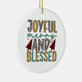 Fröhliche Weihnachten froh und gesegnet Keramik Ornament (Rechts)