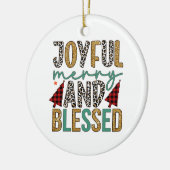 Fröhliche Weihnachten froh und gesegnet Keramik Ornament (Links)