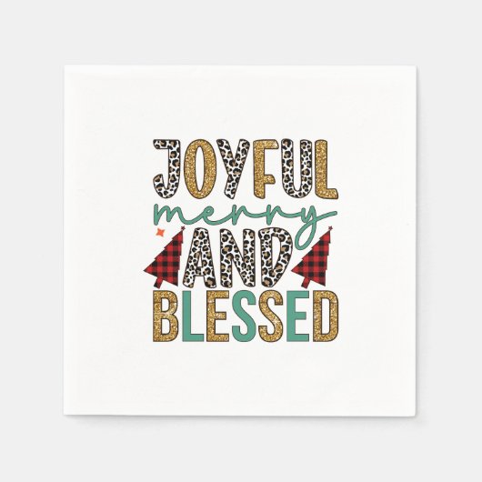 Fröhliche Weihnachten froh und gesegnet Serviette (Vorderseite)