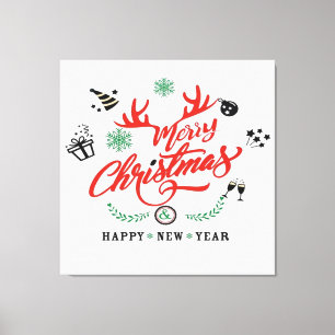 Fröhliche Weihnachten - Frohes Neues Jahr Leinwanddruck