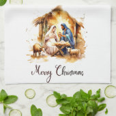 Fröhliche Weihnachten Geburt Geschirrtuch (Gefaltet)