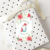 Fröhliche Weihnachten Gnome Elegant Urlaub Flora Geschenkanhänger