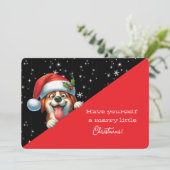 Fröhliche Weihnachten Grinsender Hund (Stehend Vorderseite)