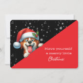 Fröhliche Weihnachten Grinsender Hund (Vorderseite)