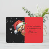 Fröhliche Weihnachten Grinsender Hund (Stehend Vorderseite)