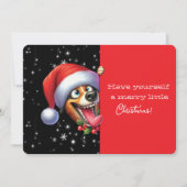 Fröhliche Weihnachten Grinsender Hund (Vorderseite)