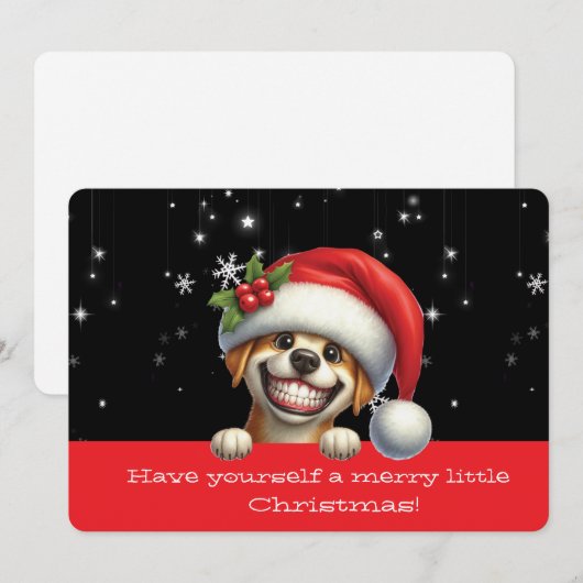 Fröhliche Weihnachten Grinsender Hund (Vorne/Hinten)