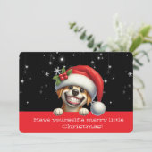 Fröhliche Weihnachten Grinsender Hund (Stehend Vorderseite)