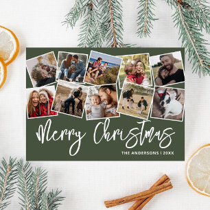 Fröhliche Weihnachten Grüne Fotocollage