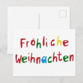 Fröhliche Weihnachten - Grußkarte bunt Postkarte (Vorne/Hinten)