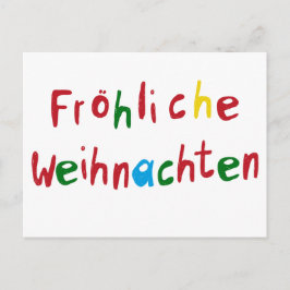 Fröhliche Weihnachten - Grußkarte bunt Postkarte