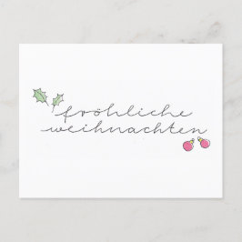 Fröhliche Weihnachten: Grußkarte Handschrift Feiertagspostkarte