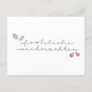 Fröhliche Weihnachten: Grußkarte Handschrift Feiertagspostkarte