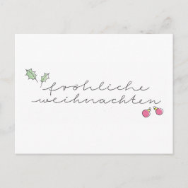 Fröhliche Weihnachten: Grußkarte Handschrift Feiertagspostkarte