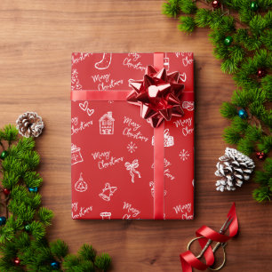 Fröhliche Weihnachten Handgezeichnete Doodle Whims Geschenkpapier