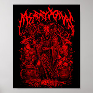 Fröhliche Weihnachten Heavy Metal Band Parodie Dea Poster