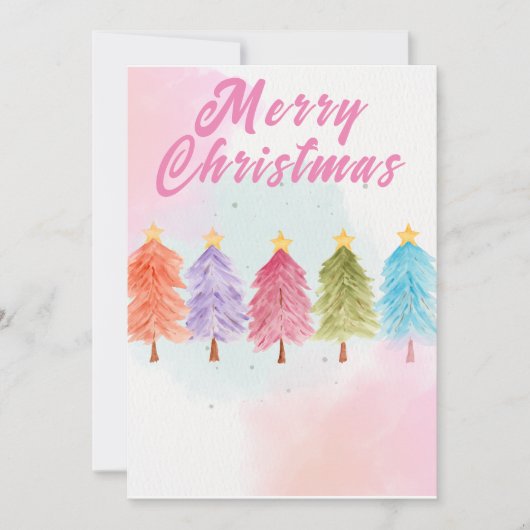 fröhliche Weihnachten hübsche Wasserfarben (Vorderseite)