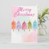 fröhliche Weihnachten hübsche Wasserfarben (Stehend Vorderseite)