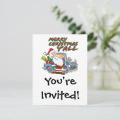 fröhliche Weihnachten im Redneck santa Einladung (Stehend Vorderseite)