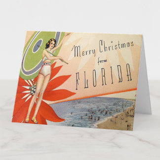Fröhliche Weihnachten im Vintage Deco Stil von ein Karte