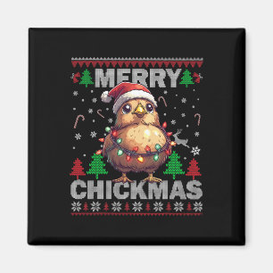Fröhliche Weihnachten in Chickmas lustige Hühnchen Magnet
