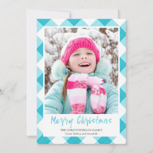 Fröhliche Weihnachten in Teal Büffel Karo Pinsel S