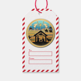 Fröhliche Weihnachten, Jesuskind Krippenszene Geschenkanhänger