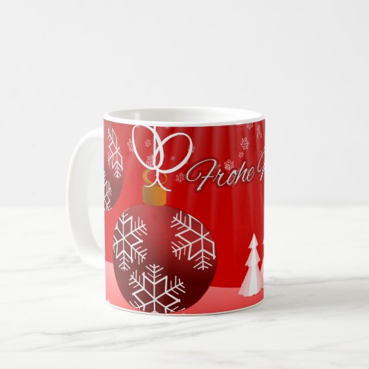 Fröhliche Weihnachten Kaffeetasse (Vorderseite Links)