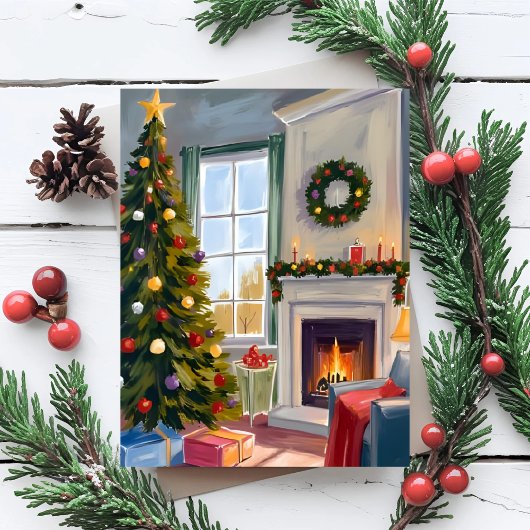 Fröhliche Weihnachten | Kamin Baum Fröhlich