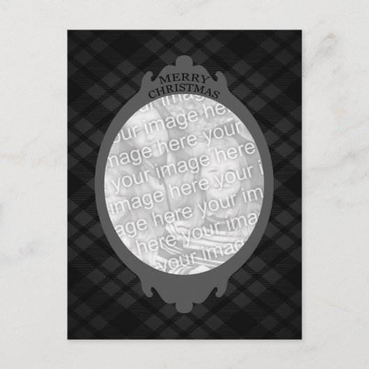 fröhliche Weihnachten (karierter Rahmen) (Vorderseite)