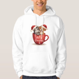 Fröhliche Weihnachten Katze und Hund in Muffin Hoo Hoodie