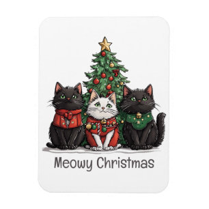 Fröhliche Weihnachten Katzen Feiertagsbaum Magnet