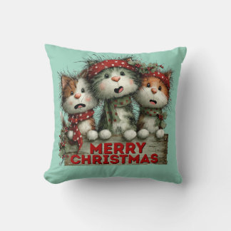 Fröhliche Weihnachten Katzen Kissen