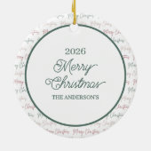 Fröhliche Weihnachten  Keramik Ornament (Hinten)