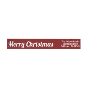 Fröhliche Weihnachten Kirschrot Farbe Rücksendeadr