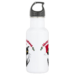 Fröhliche Weihnachten Kitty Katze Edelstahlflasche
