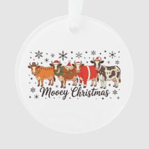 Fröhliche Weihnachten Kuh Lustige Kuh Feiertag Fro Ornament