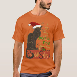 Fröhliche Weihnachten Le Chat Noir Weihnachtsparod T-Shirt
