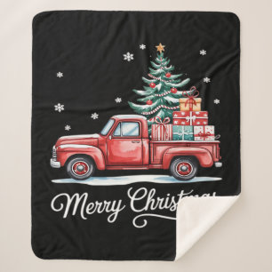 Fröhliche Weihnachten LKW Lustiger Baum Essential Sherpadecke