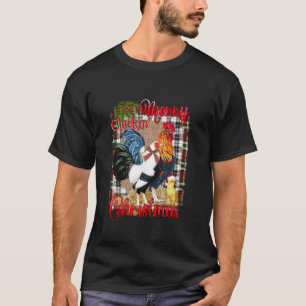 Fröhliche Weihnachten Lustige Hähne Landwirtschaft T-Shirt