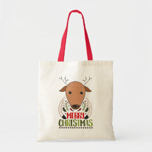 Fröhliche Weihnachten Lustiger Hirsch Weihnachten  Tragetasche
