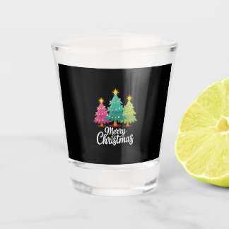 Fröhliche Weihnachten Lustiges Farbige Weihnachtsb Schnapsglas