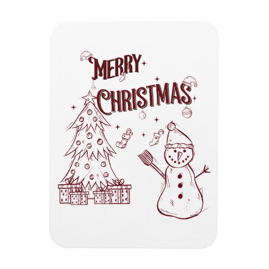 Fröhliche Weihnachten Magnet (Vertikal)