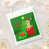 fröhliche Weihnachten meerkat santa lustig Geschenktütchen (Ausgeschnitten)