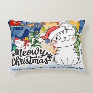 Fröhliche Weihnachten Miauen Dekokissen