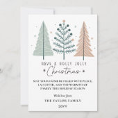 Fröhliche Weihnachten Minimalist Boho Bäume (Vorderseite)
