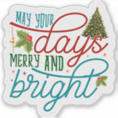 Fröhliche Weihnachten mit Dekorationen! Aufkleber (Vorderseite)