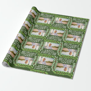 Fröhliche Weihnachten mit einem horizontalen Foto  Geschenkpapier
